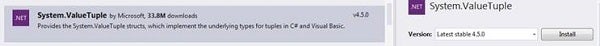 Installing System.ValueTuple