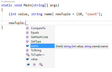 Access fields on tuple 2