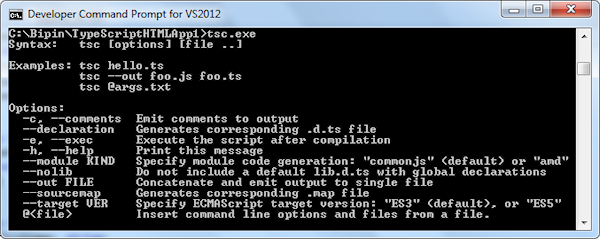 The TypeScript command line compiler