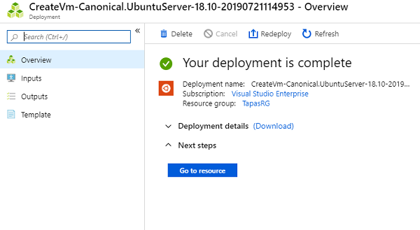 Azure VM Deployment Completed