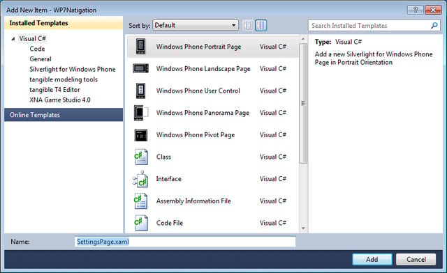 Windows Phone 7 Quick Tutorials: Part 3 – Page Navigation