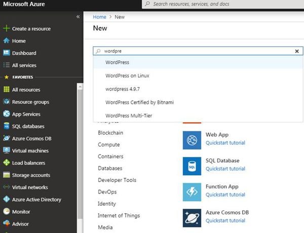 Azure Home Screen Search Option