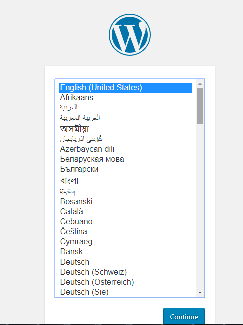 Azure WordPress Select Language