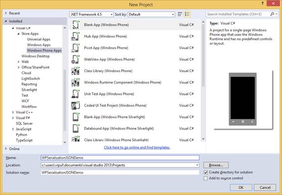 New Windows Phone 8 Project