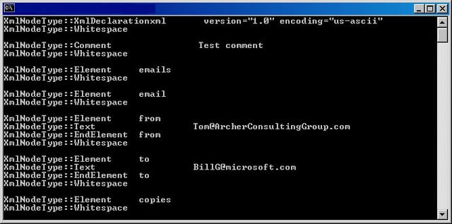 Reading XML Files with the XmlTextReader Class