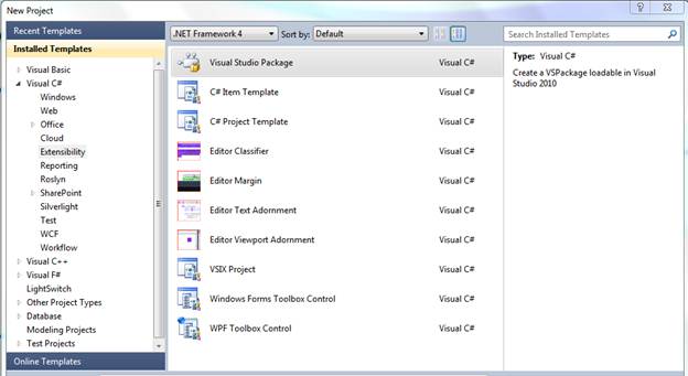 Visual Studio 2010 New Project