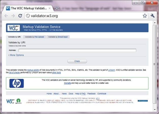 Figure 3 - Validate your HTML Markup with the W3C Markup Validator