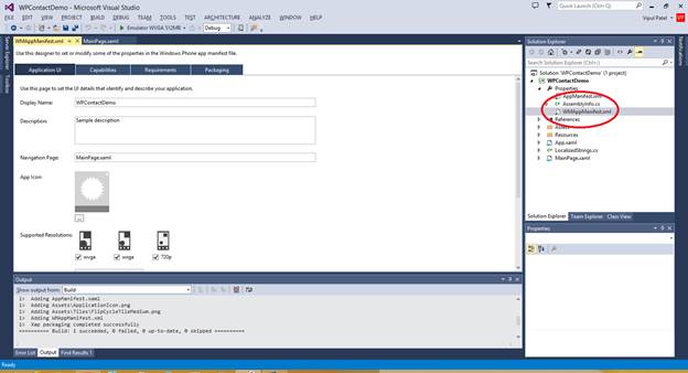 Double-click  WMAppManifest.xml