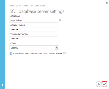 leave the Allow Windows Azure Services to Access The Server check box checked