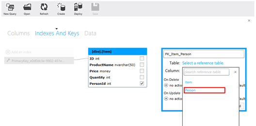  Select a reference table