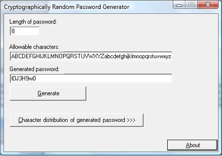 Cryptographically Random Password Generator