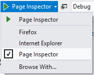 Run the web application in Page Inspector mode