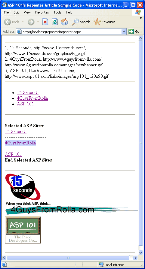 The ASP.NET Repeater Web Server Control