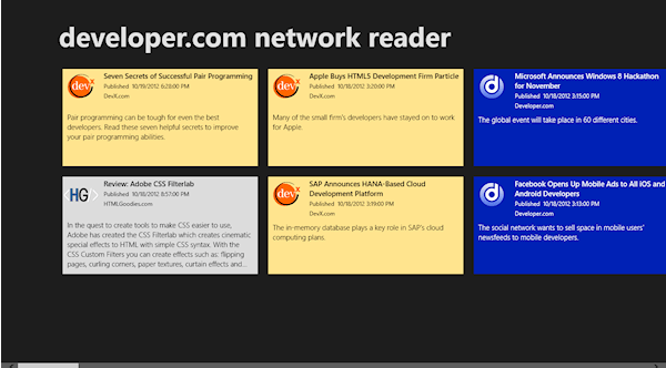 Building the Developer.Com Windows 8 App