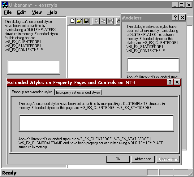 Setting Extended Styles of Controls, Dialogs, Dialog Bars, and Property Pages at Runtime
