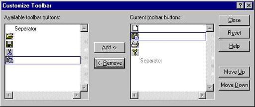Make a Customized ToolBar Dialog Work in MFC (VC6)
