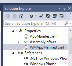 Open WMManifest.xml
