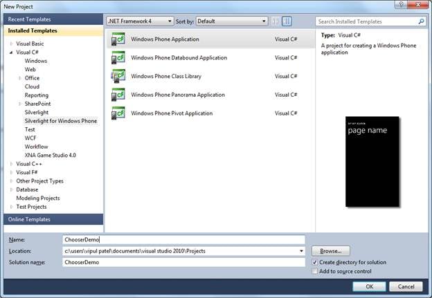 How To Use Choosers in Your Windows Phone 7 Applications