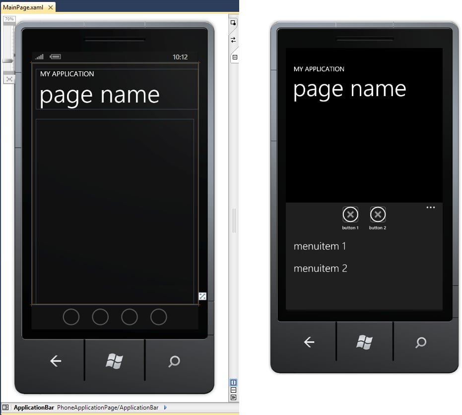Windows Phone 7 (WP7) Quick Tutorials: Part 2 – The Application Bar