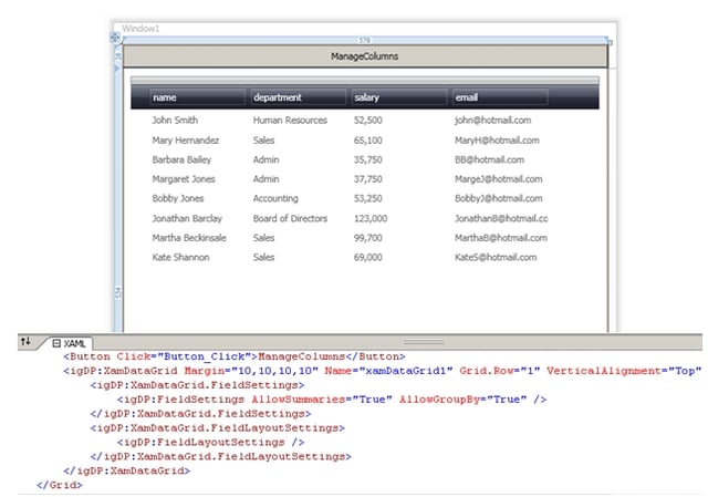 Adding Manage Column Functionality to the Windows Presentation Foundation (WPF) Infragistics Grid