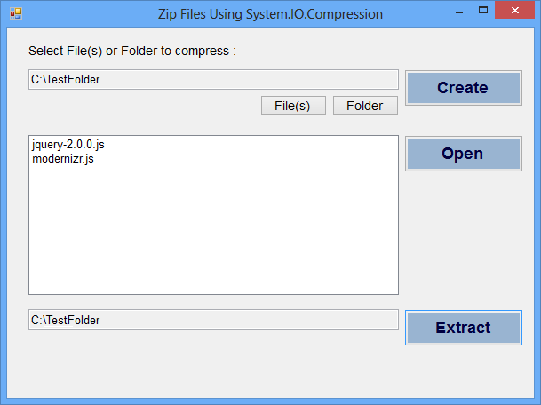 Zip and Unzip Files Programmatically in C#