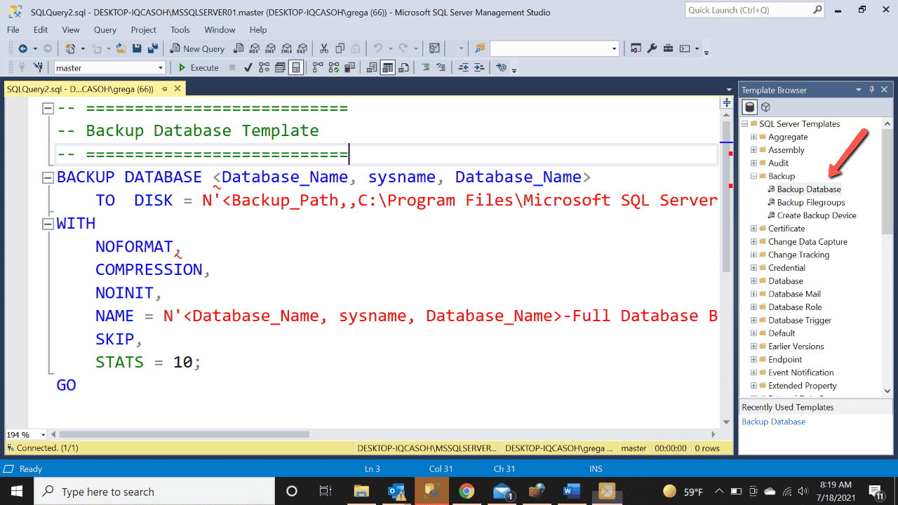 TSQL code templating