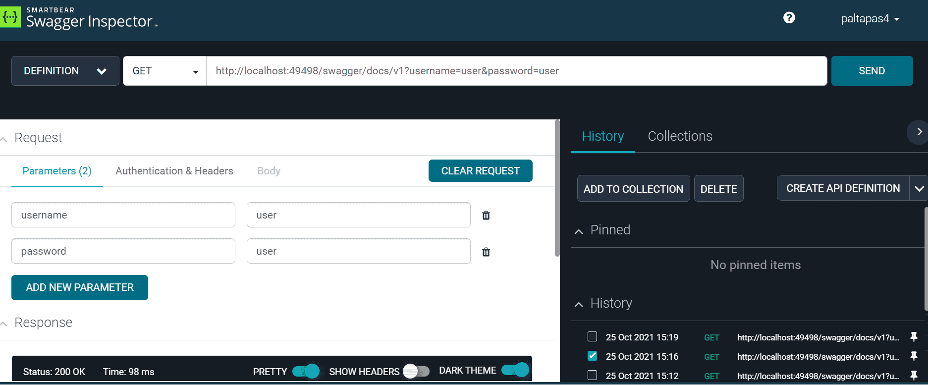 Crate API Definitions in Swagger