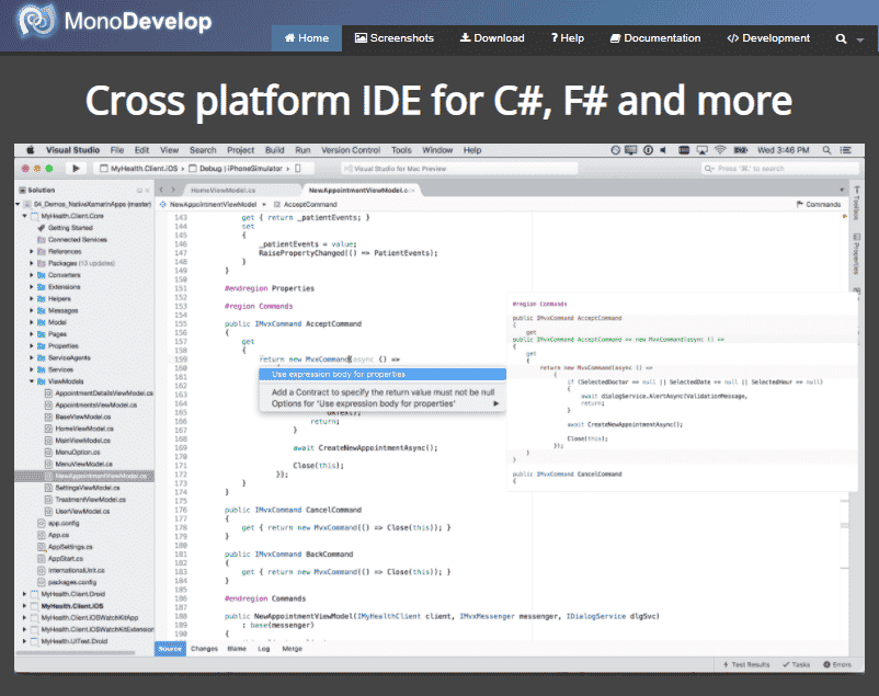 Mnodevelop IDE for C#