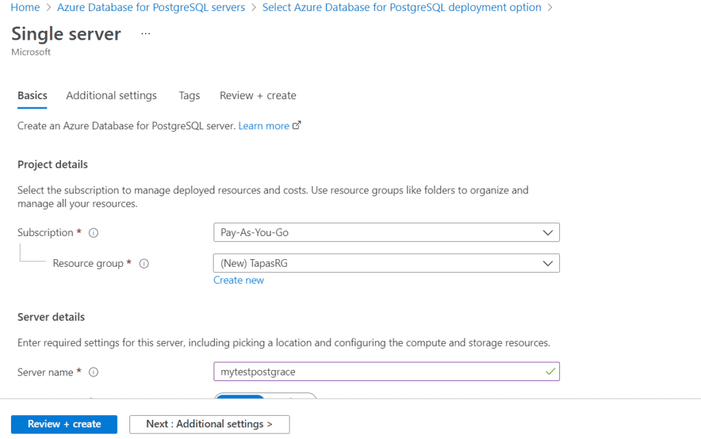 PostgreSQL Resource Group