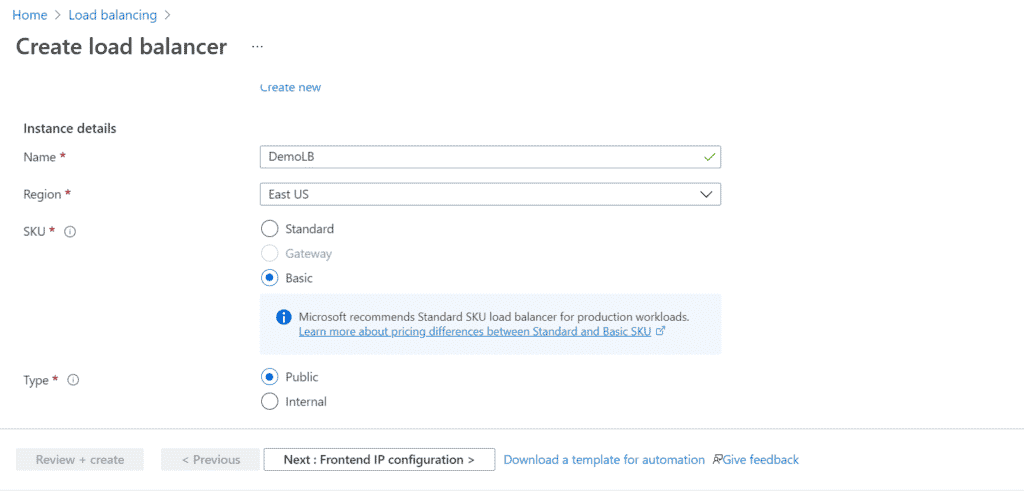 Create a load balancer in Azure