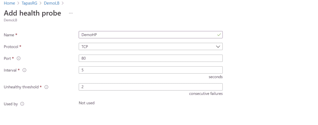 Adding Health Probe Details