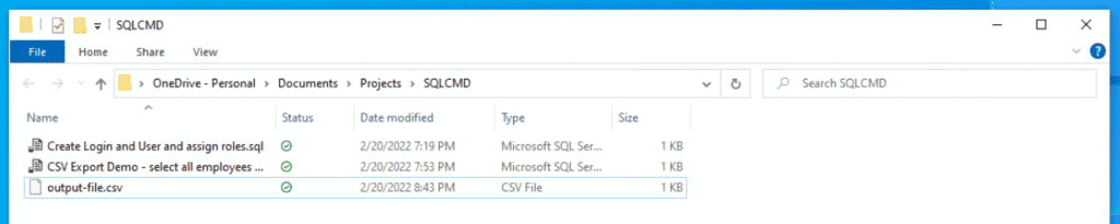 SQL Output File