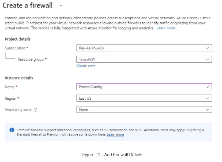 Add Azure Firewall Details