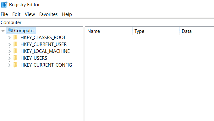 Example of the Windows Registry